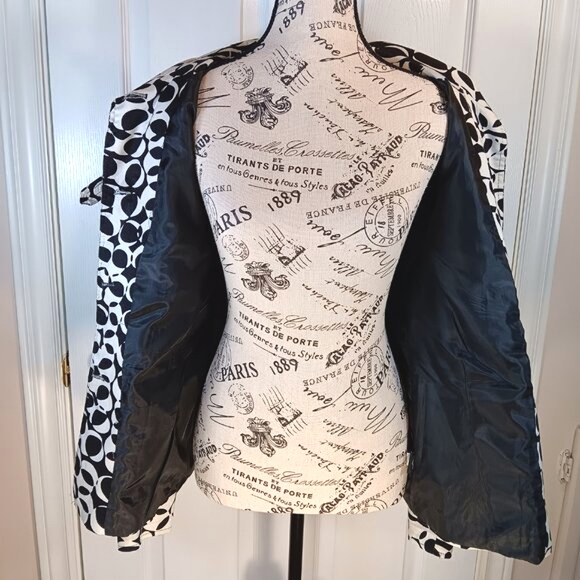 Dalia Jacket Blazer Dress Coat Black White Pattern Women's Size 10P NWOT - Picture 9 of 16
